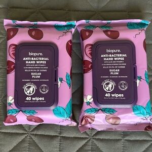 Biopure Sugar Plum Anti-Bacterial Hand Wipes 2 packs